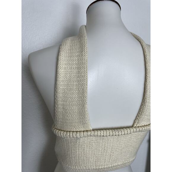 Ruve Top Bra Pullover Knit Stretch Halter Vija Tan FLAW - Picture 5 of 9